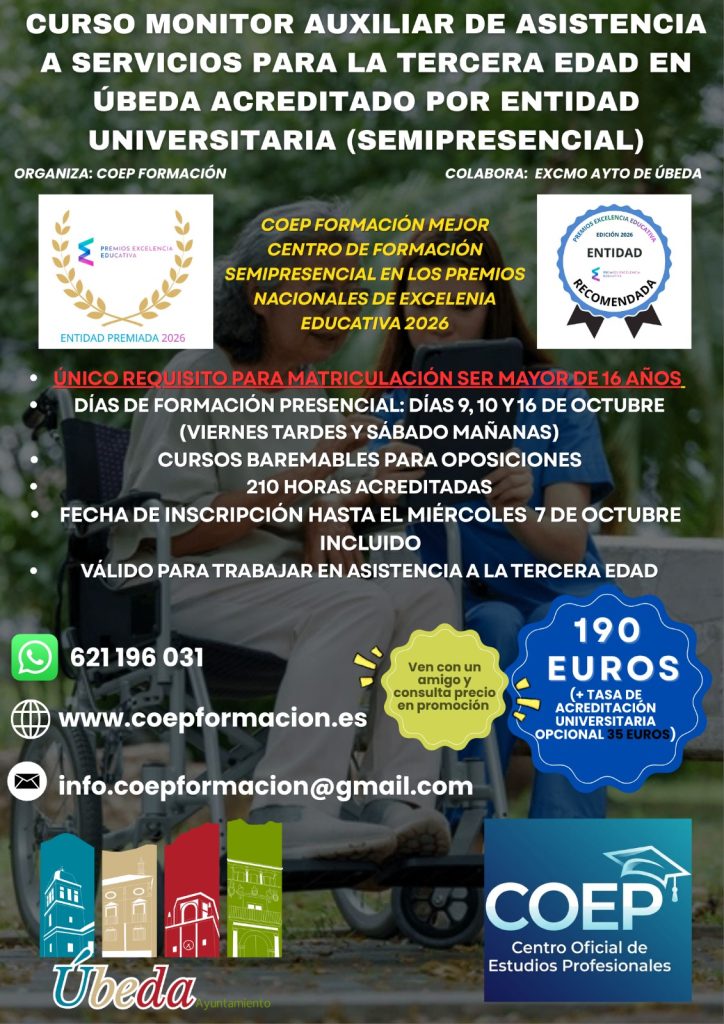 CURSO AUXILIAR DE ASISTENCIA A LA 3ª EDAD
